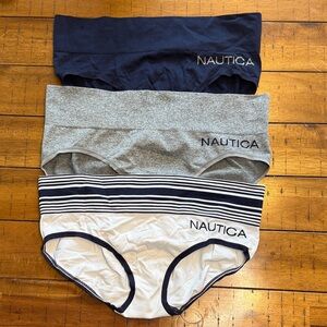 Nautica Panties Navy Gray & White Medium Used